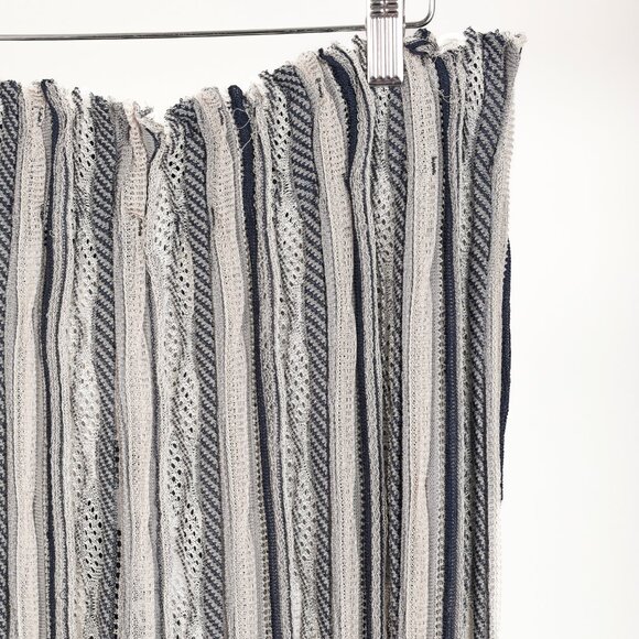 Giorgio Armani Navy Greys Silk Cashmere Multipattern Stripe Knit Pant - Picture 5 of 11